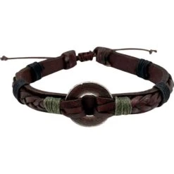 Braided Leather Ring Medieval Bracelet