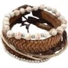 White And Brown Viking Bracelet Set -Chic Jewelry Store AJ 1015