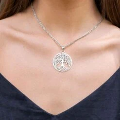 Silver Tree Of Life Necklace -Chic Jewelry Store AJ 1019 3