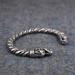 Large Dragon Head Viking Bracelet – Pewter -Chic Jewelry Store AS ABLET002 4