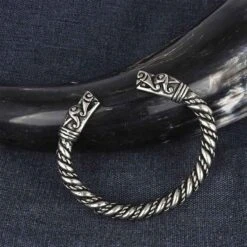 Large Dragon Head Viking Bracelet – Pewter -Chic Jewelry Store AS ABLET002 7