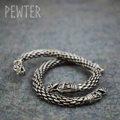 Scaled Dragon Head Viking Bracelet – Pewter -Chic Jewelry Store AS ABLET003 5