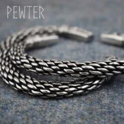 Scaled Dragon Head Viking Bracelet – Pewter -Chic Jewelry Store AS ABLET003 7