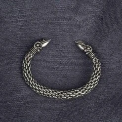 Scaled Odins Raven Viking Bracelet – Pewter -Chic Jewelry Store AS ABLET005 6