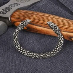 Scaled Odins Raven Viking Bracelet – Pewter -Chic Jewelry Store AS ABLET005 7
