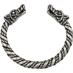 Large Viking Wolf Bracelet – Pewter