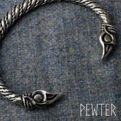 Small Odins Raven Viking Bracelet – Pewter -Chic Jewelry Store AS ABLET020 4