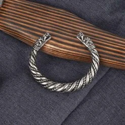 Tapered Viking Dragon Bracelet – Pewter -Chic Jewelry Store AS ABLET021 10