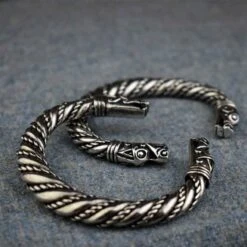 Tapered Viking Dragon Bracelet – Pewter -Chic Jewelry Store AS ABLET021 5