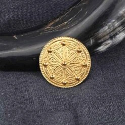 Medium York Disc Viking Brooch – Gold Plated -Chic Jewelry Store AS ABR002 GP 5