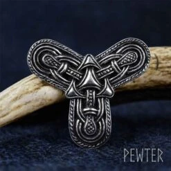 Borre Viking Trefoil Brooch – Pewter -Chic Jewelry Store AS ABR018 3
