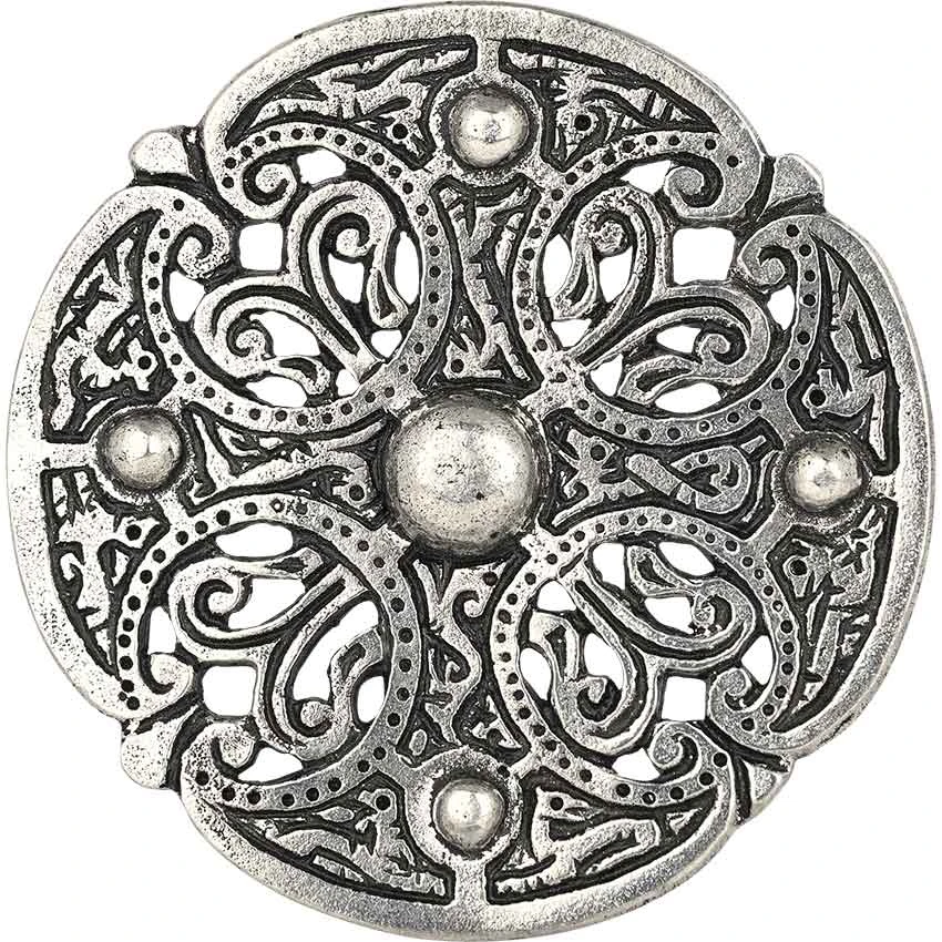 Galloway Bossed Disc Brooch – Pewter 3 Galloway Bossed Disc Brooch – Pewter