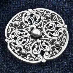 Galloway Bossed Disc Brooch – Pewter 10 Galloway Bossed Disc Brooch – Pewter -Chic Jewelry Store AS ABR033 2