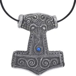 Skane Thors Hammer Viking Necklace – Blue