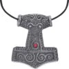 Skane Thors Hammer Viking Necklace – Red -Chic Jewelry Store AS AV001 R