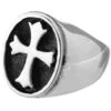 Stainless Steel Fleur De Lis Cross Ring -Chic Jewelry Store AST 1032