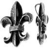 Black And White Fleur De Lis Pendant -Chic Jewelry Store AST 1153