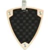 Black Carbon Fiber Shield Pendant -Chic Jewelry Store AST 1191