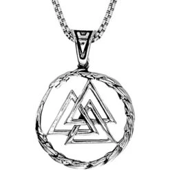 Viking Dragon Valknut Necklace