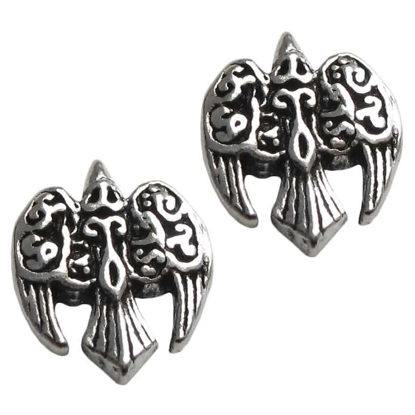 Silver Morrigan Raven Stud Earrings 3 Silver Morrigan Raven Stud Earrings