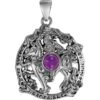 Silver Odin Sleipnir Pendant With Amethyst Accent -Chic Jewelry Store DD TP 3131 AM 1