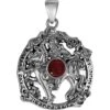Silver Odin Sleipnir Pendant With Garnet Accent 1 Silver Odin Sleipnir Pendant With Garnet Accent -Chic Jewelry Store DD TP 3131 GA 3