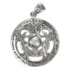 Great Silver Cut Out Moon Pentacle Pendant With Rainbow Moonstone Accent -Chic Jewelry Store DD TPD 207 RM