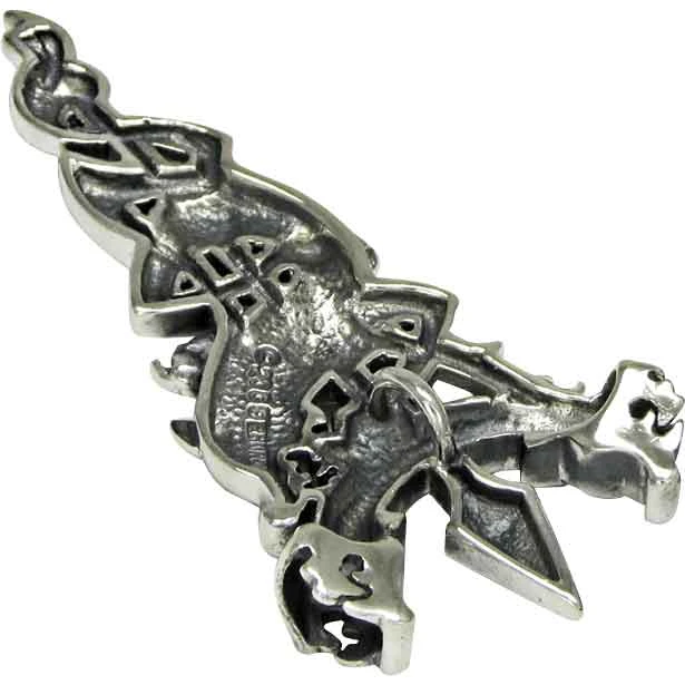 Sterling Silver Berserker Wolf Pendant 5 Sterling Silver Berserker Wolf Pendant - Image 3