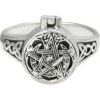 Sterling Silver Moon Pentacle Poison Ring -Chic Jewelry Store DD TR 3620