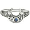Crescent Moon Ring With Rainbow Moonstone