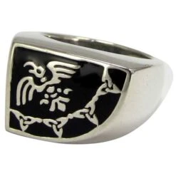 Sterling Silver Raven Banner Ring 7 Sterling Silver Raven Banner Ring -Chic Jewelry Store DD TRI 1333 3