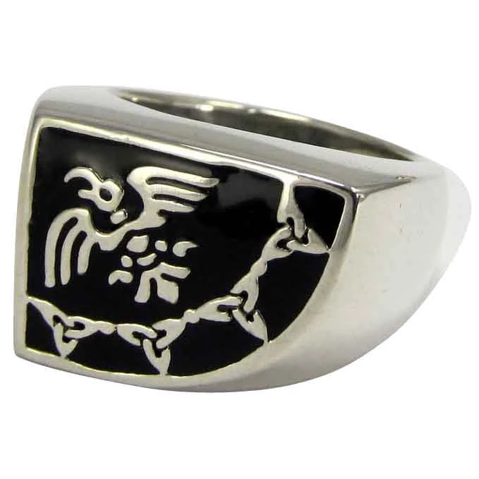 Sterling Silver Raven Banner Ring 5 Sterling Silver Raven Banner Ring - Image 3