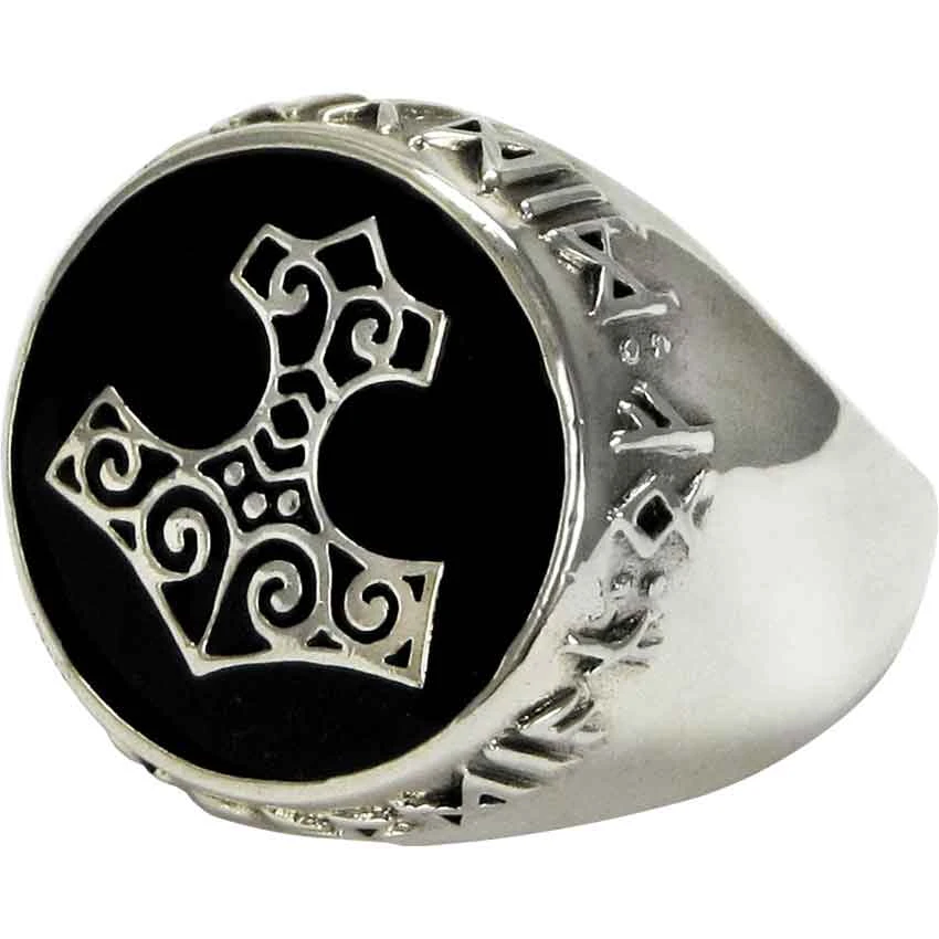 Sterling Silver Thors Hammer Signet Ring 3 Sterling Silver Thors Hammer Signet Ring