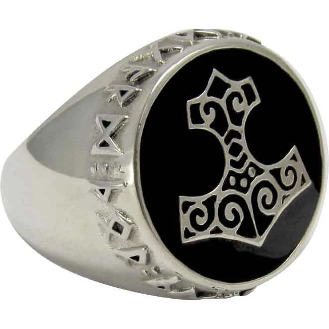 Sterling Silver Thors Hammer Signet Ring 4 Sterling Silver Thors Hammer Signet Ring - Image 2