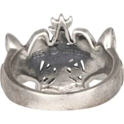 Silver Crescent Raven Pentagram Ring -Chic Jewelry Store DD TRI 226 5