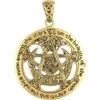 Inscribed Bronze Crescent Moon Pentacle Pendant -Chic Jewelry Store DD ZPD 140 1