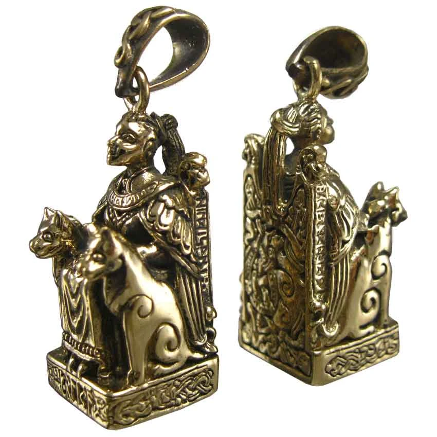 Bronze Seated Freya Pendant 3 Bronze Seated Freya Pendant