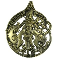 Bronze Tyr And Fenris Pendant