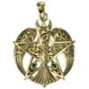 Large Bronze Crescent Raven Pentagram Pendant -Chic Jewelry Store DD ZPD 878
