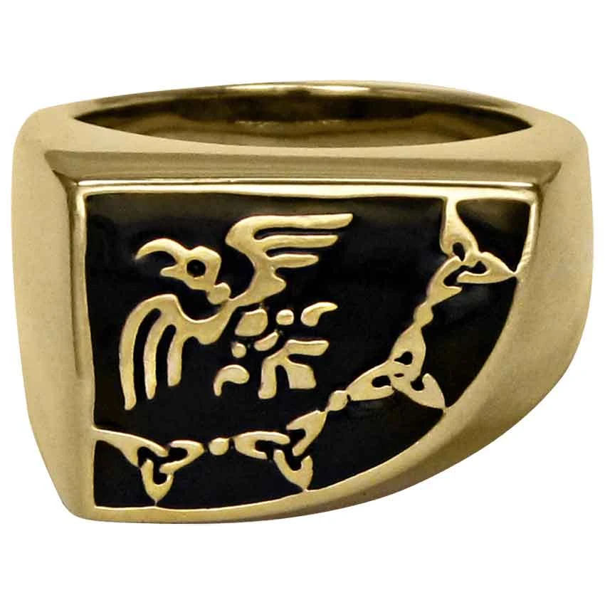 Bronze Raven Banner Ring 3 Bronze Raven Banner Ring