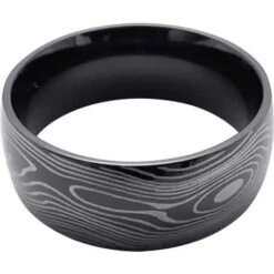 Folded Pattern Steel Ring 7 Folded Pattern Steel Ring -Chic Jewelry Store DS 4007 3