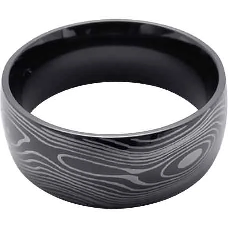 Folded Pattern Steel Ring 5 Folded Pattern Steel Ring - Image 3