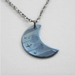 Blue Rivendell Mithril Moon Necklace 9 Blue Rivendell Mithril Moon Necklace -Chic Jewelry Store GOT 158 3