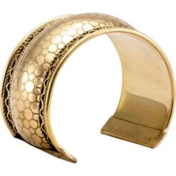 Embossed Brass Bangle 11 Embossed Brass Bangle -Chic Jewelry Store HW 701155 5