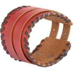 Buckled Leather Bracelet – Red