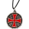 Red Templar Cross Medallion Necklace 1 Red Templar Cross Medallion Necklace -Chic Jewelry Store ME 0335