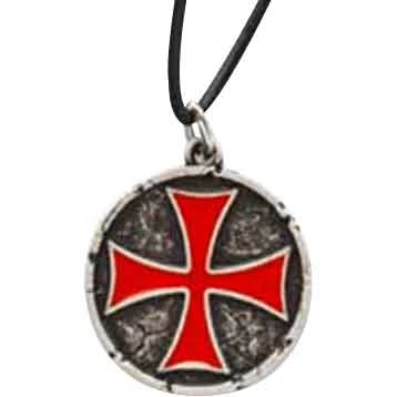 Red Templar Cross Medallion Necklace 3 Red Templar Cross Medallion Necklace