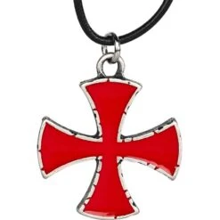 Red Templar Cross Necklace