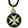 Black Maltese Cross Necklace -Chic Jewelry Store ME 0351