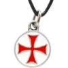 Enameled Templar Cross Mini Medallion Necklace -Chic Jewelry Store ME 0353